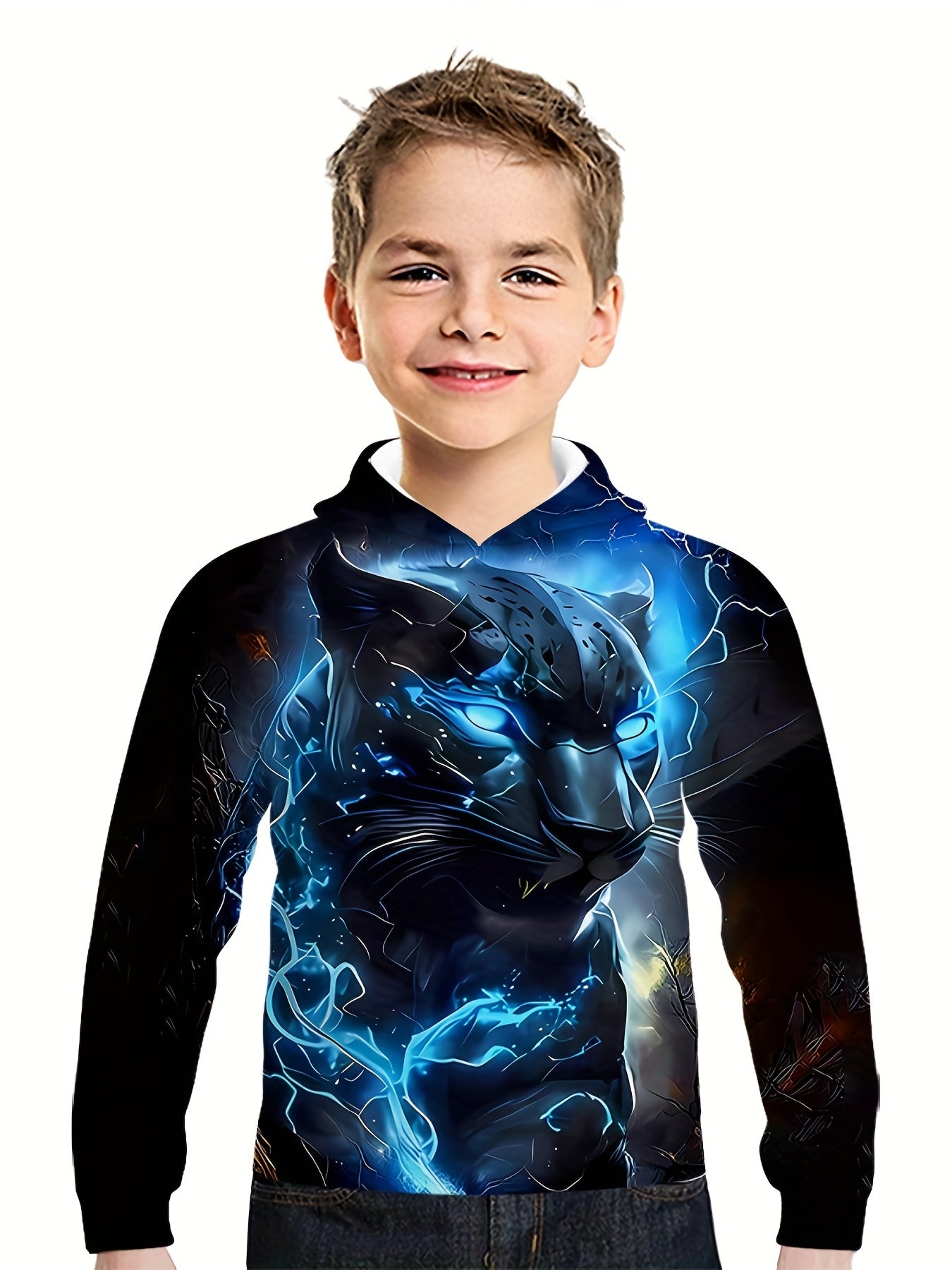 Kids Leopard Print Hoodie Street Wear Sweatshirt