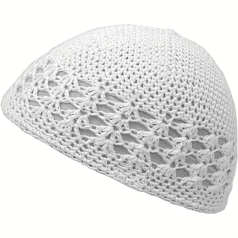 Solid Unisex Crochet Beanie Hollow Out Casual Skull Cap Breathable Knit Hat