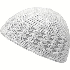 Solid Unisex Crochet Beanie Hollow Out Casual Skull Cap Breathable Knit Hat