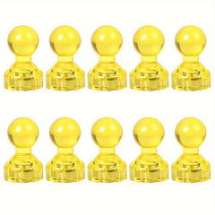 10pcs Yellow Magnets Push Pin Magnets Magnetic Whiteboard Refrigerator