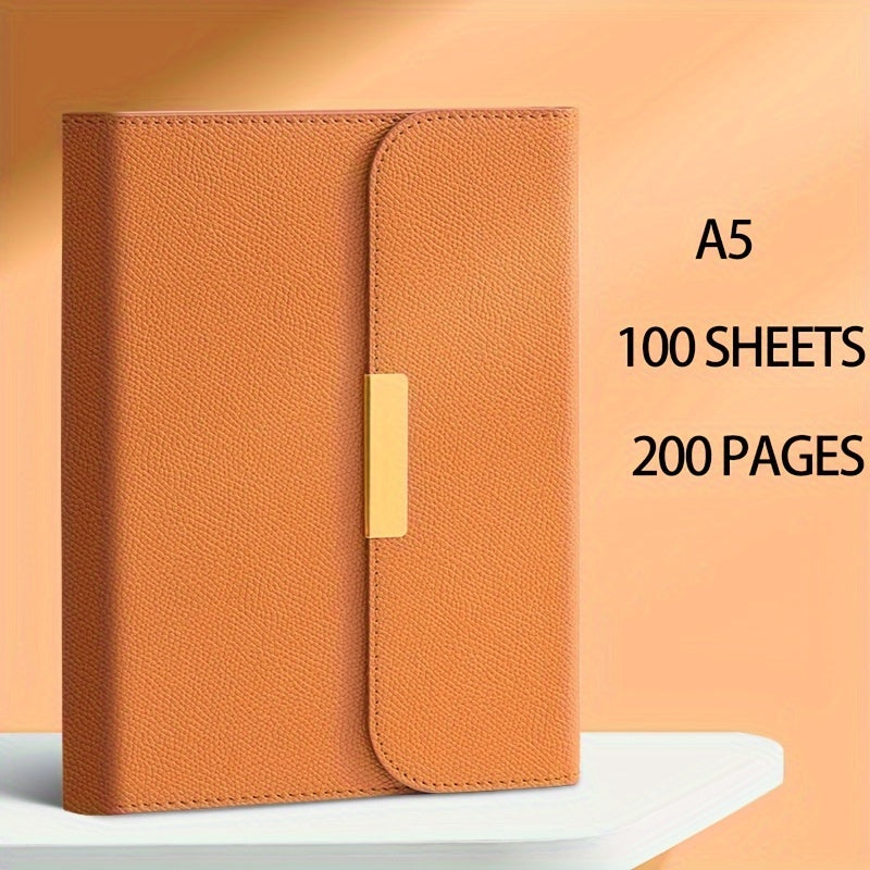 A5 100Sheets 200Pages PU Leather Business Notebook