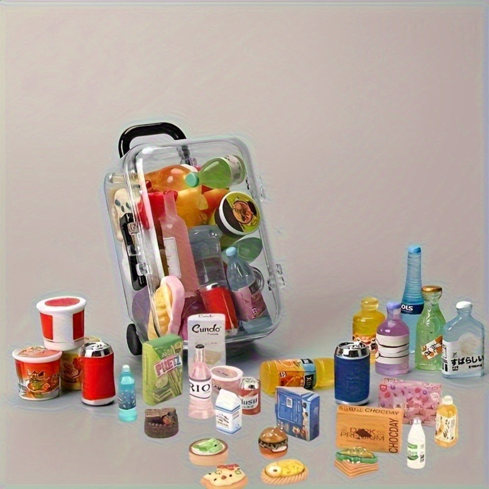 Mini Luggage Suit Food Beverage Bottle Halloween Display Accessory