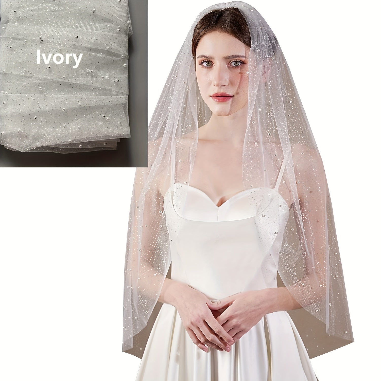 French Bridal Veil Wedding Headpiece with Comb Pre-Wedding Accessory