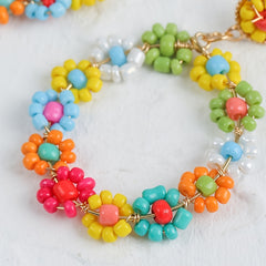 Bohemian Hoop Earrings Beaded O Shape