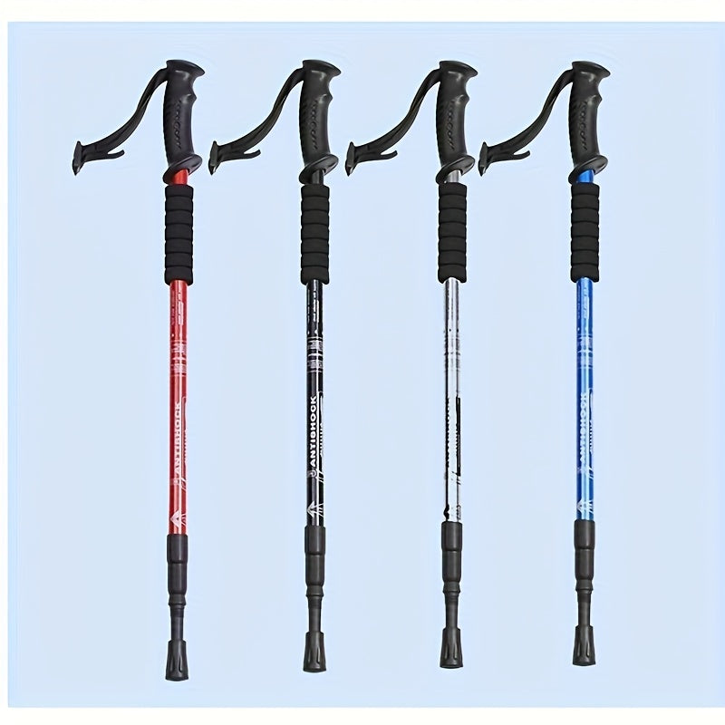 Adjustable Height Trekking Pole Rubber Tip Camping Hiking