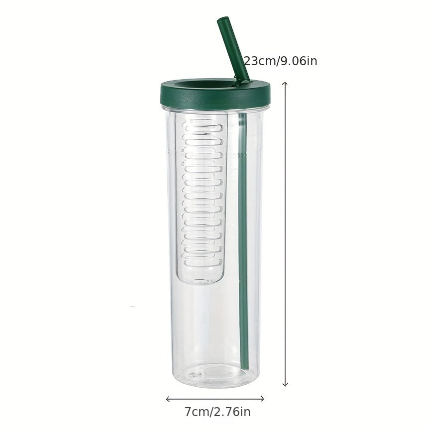 Leak Proof Water Bottle w/ Folding Straw and Tea Filter 700ml