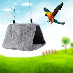 Parrot Bird Triangle Shape Fleece Hanging Bed For Parroket Winter Warmth