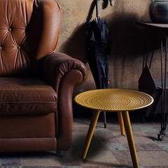 Golden Polka Dot Side Table for Living Room Corner