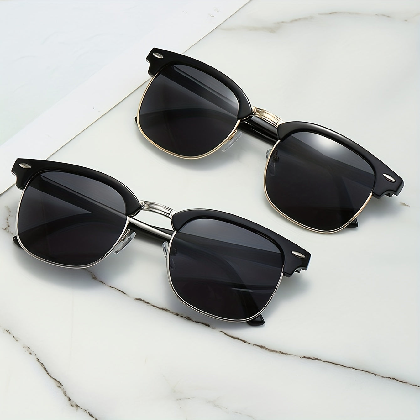 Men's Retro Sunglasses UV Protection Outdoor Beach with Box & Cloth