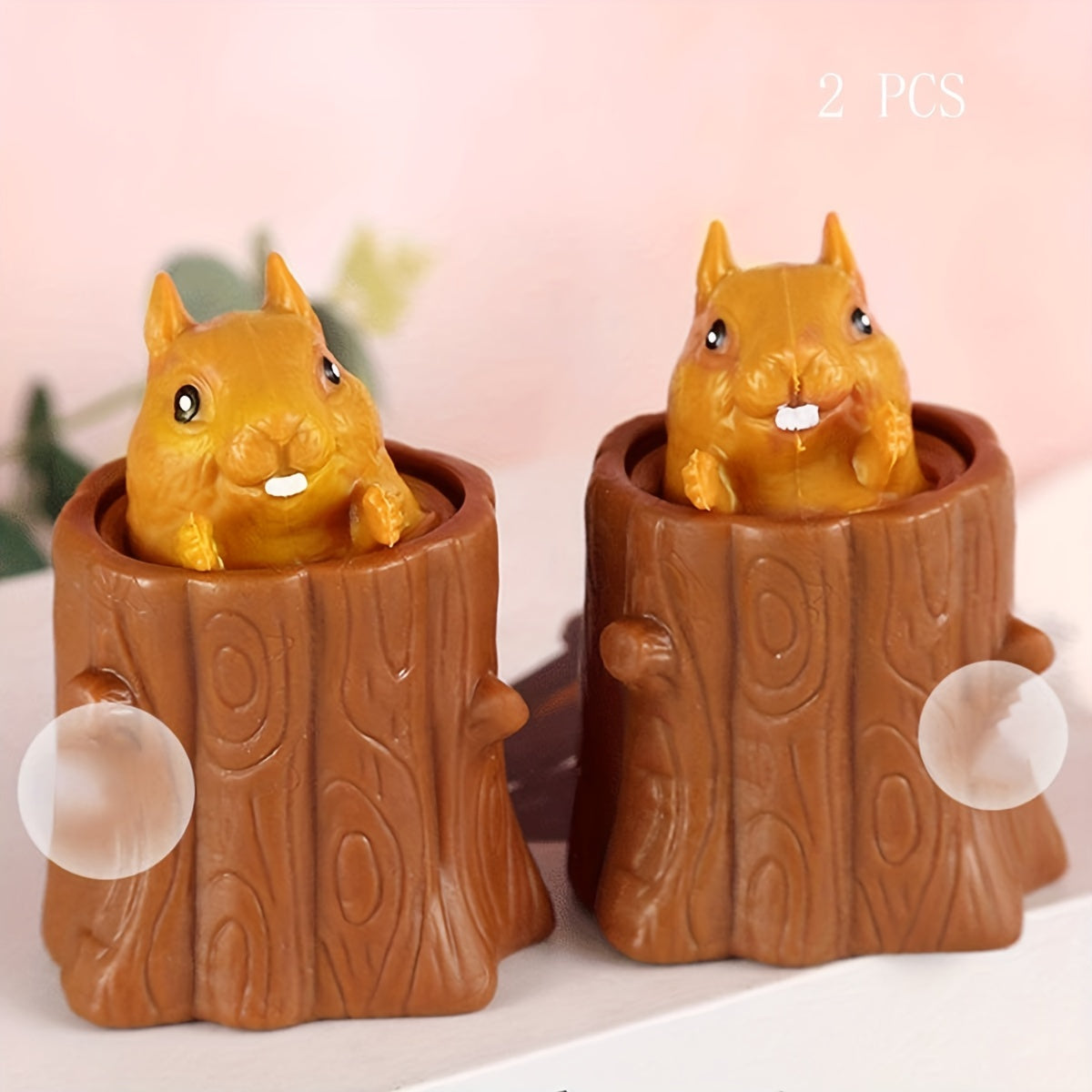 2pcs Squeeze Squirrel Toys for Adults, Stress Relief Fidget Tricky Funny Toys