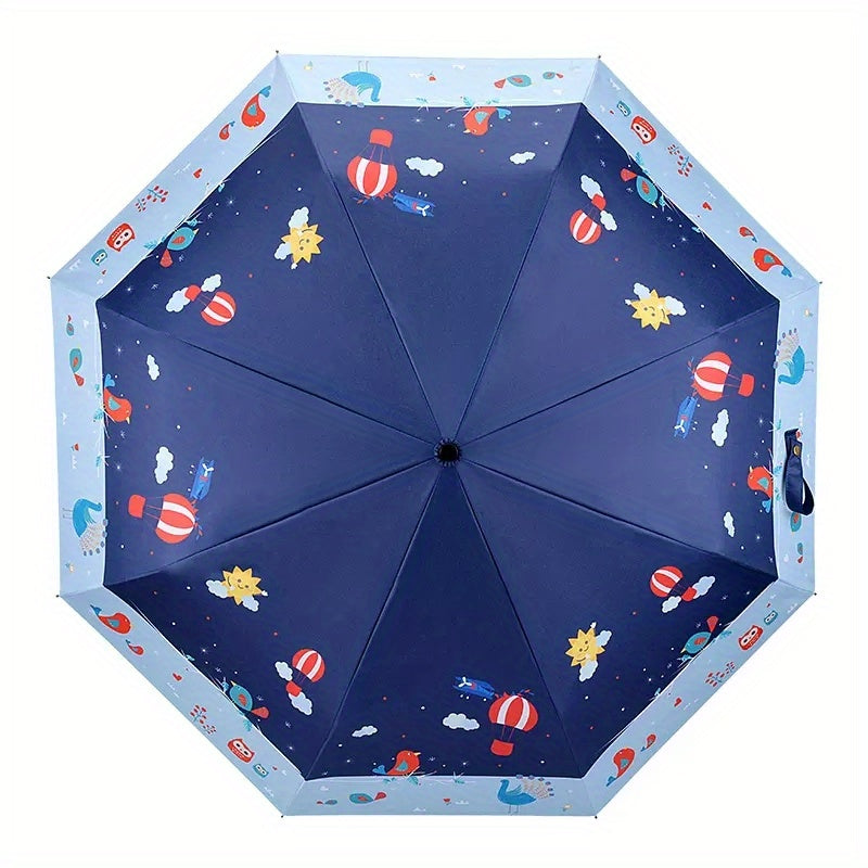 Kids Folding Umbrella Cartoon Print UV Protection Umbrella