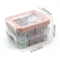Transparent 3 layer Sewing Box Set Portable Household Sewing Kit