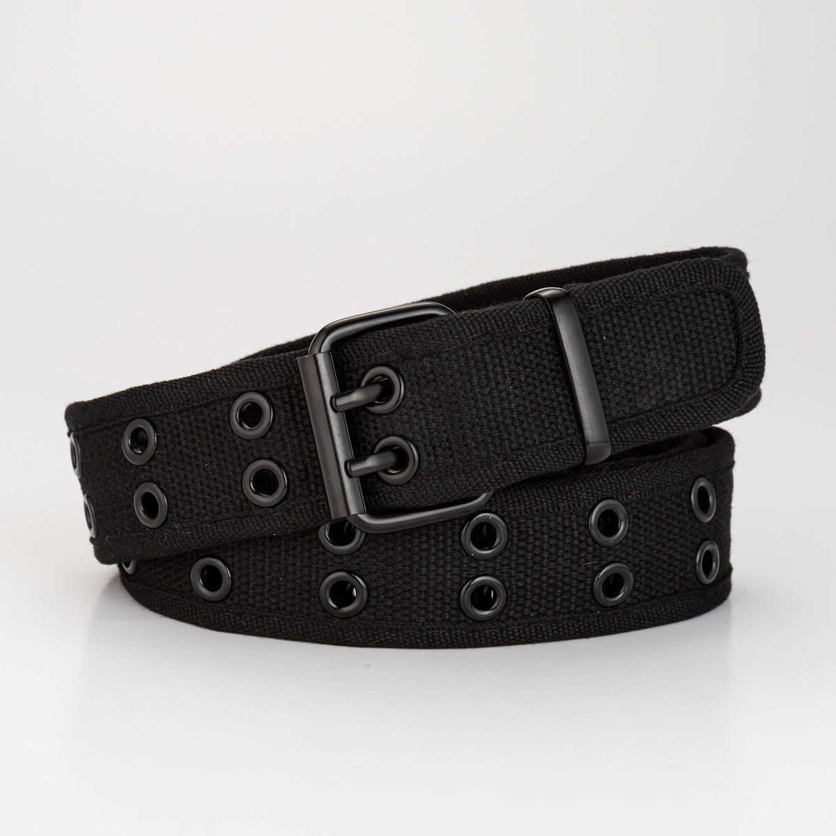 Casual Double Needle Buckle Double Exhaust Eye Covered Fabric Belt