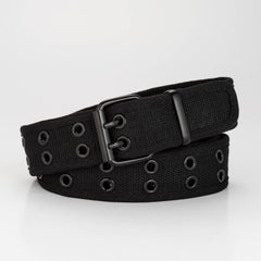 Casual Double Needle Buckle Double Exhaust Eye Covered Fabric Belt