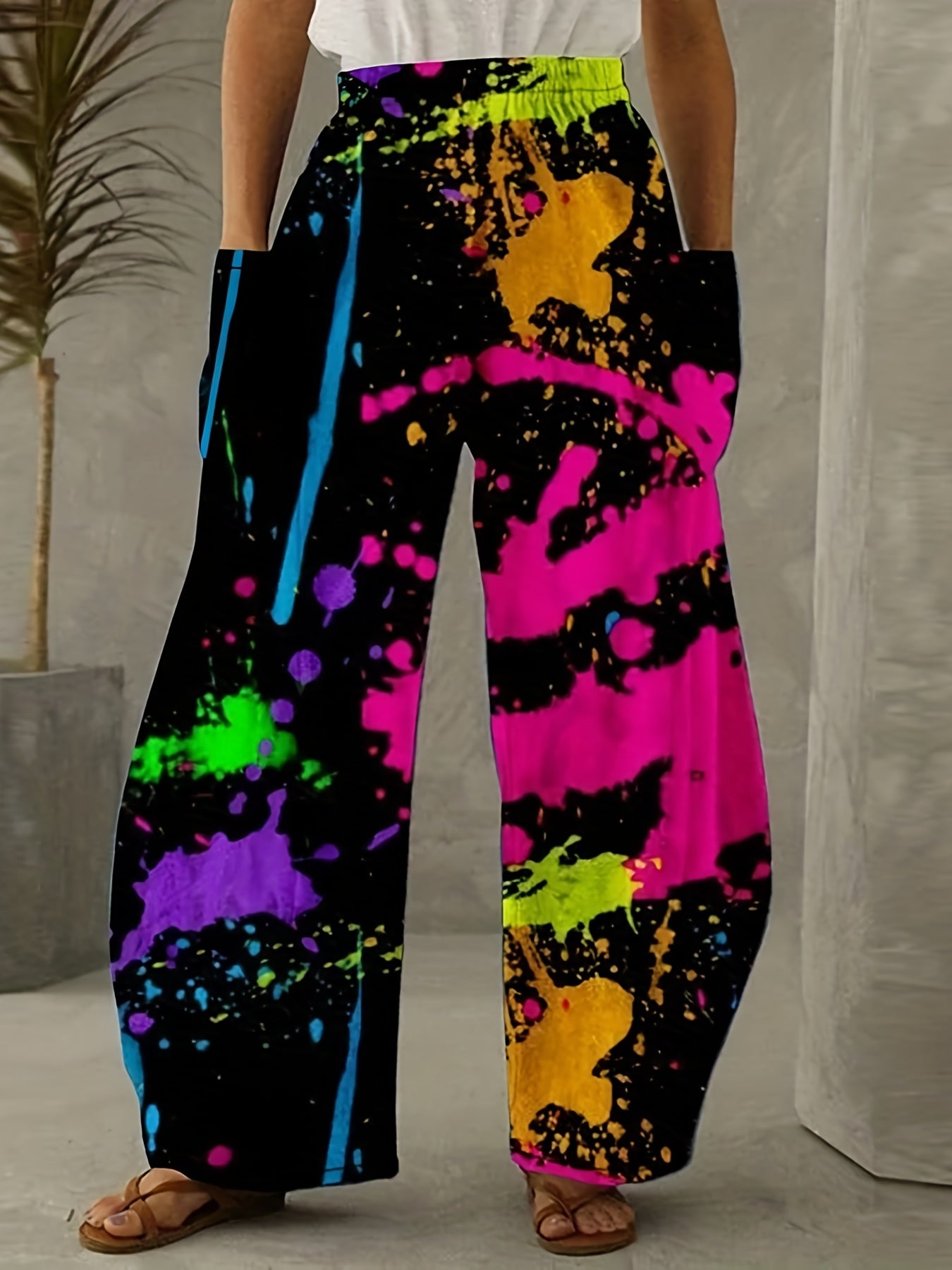  Wide Leg Pants with Pockets
