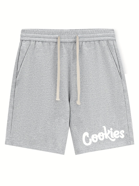 Cookies Letter Print Casual Drawstring Shorts Men's Summer Clothes