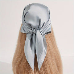 Solid Satin Bandana Silk Square Scarf Head Wrap Hair Accessories