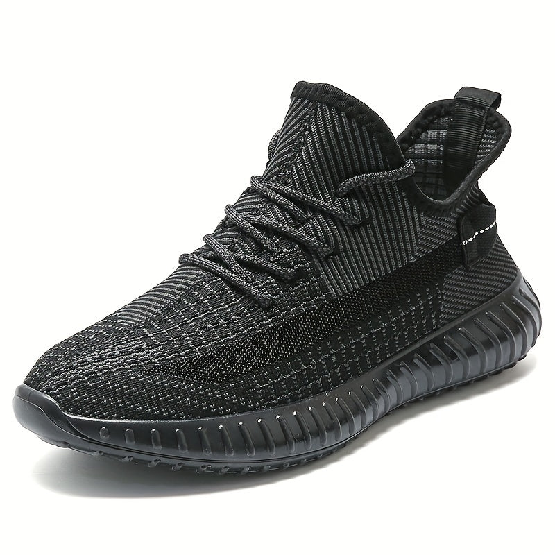 Men's Slip On High Top Sneakers Lightweight Woven Knit Shoes