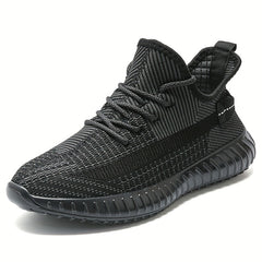 Men's Slip On High Top Sneakers Lightweight Woven Knit Shoes