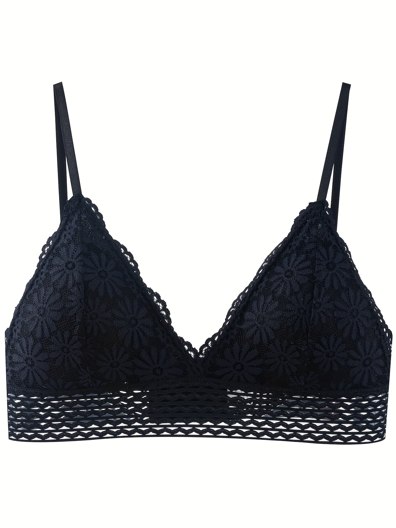 Lace Wireless Bra Breathable & Comfy Cut Out Bra
