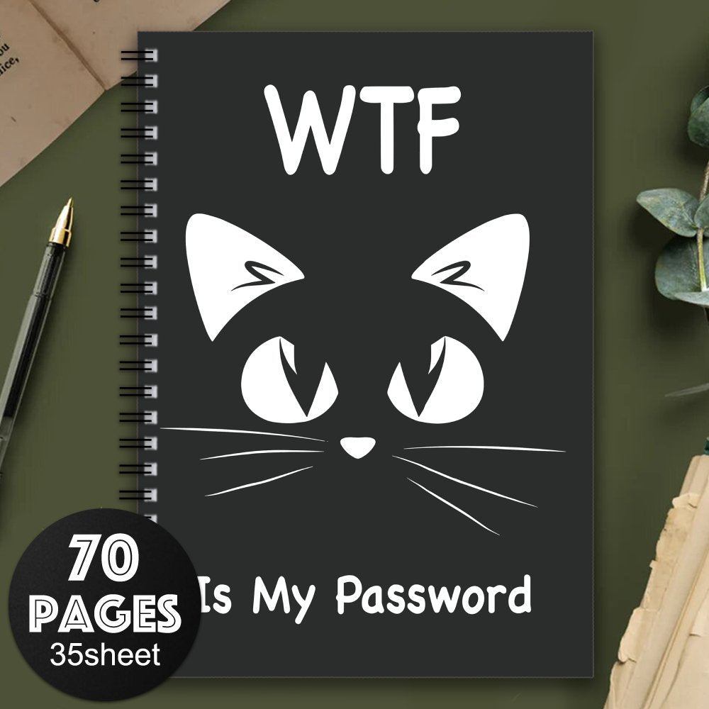 Cute Cat Spiral Password Notebook - Internet & Computer Login
