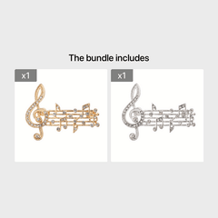 Rhinestone Notes Brooch Sweater Pin for Men