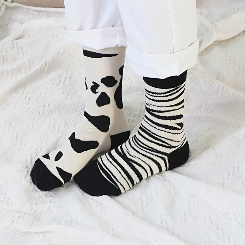 5 Pairs Cartoon Print Socks Women's Stockings