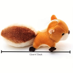 3pcs Squirrel Pendant Plush Toy Big Tail Squirrel Doll Bag Pendant Doll Brown