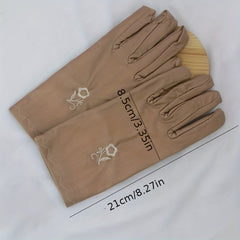 Solid Embroidered Gloves Women Sun Protection Warm Gloves