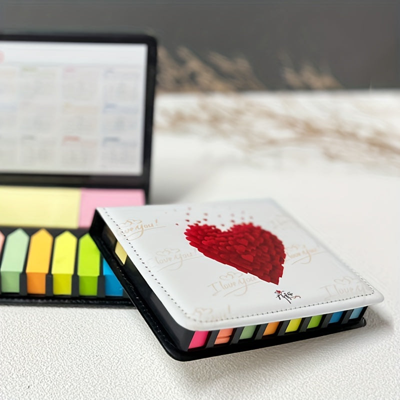Leather Grain Sticky Notes Box Calendar Silk Screen Printing UV Stickers