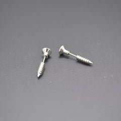 Hip Hop Stainless Steel Screw Stud Earrings