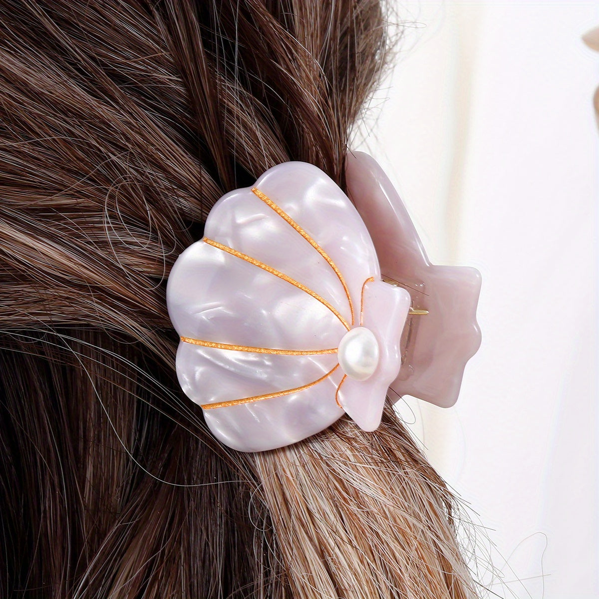 Acetate Ocean Series Shell Shaped Hair Claw Clip for Women Girls