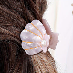 Acetate Ocean Series Shell Shaped Hair Claw Clip for Women Girls