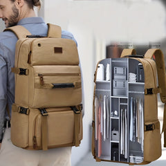 Canvas Backpack With Shoe Compartment Travel Boarding Backpack