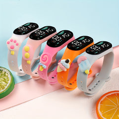 3pcs Touch Screen Digital Watches Square Dial Powered Resin TPU Strap