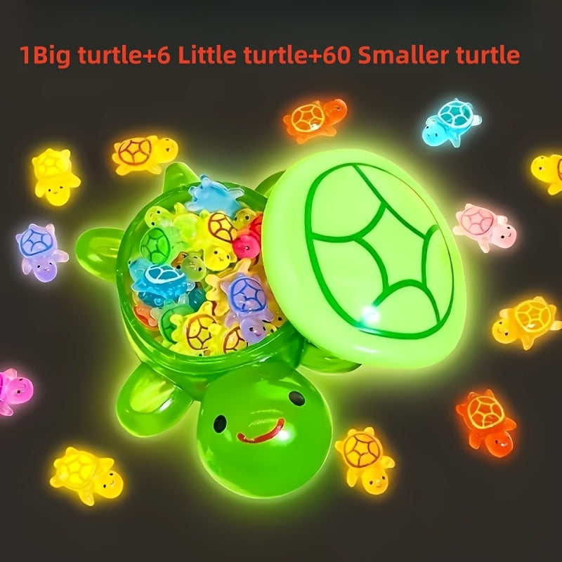 Glowing Big Turtle with 6 Small Turtles Set