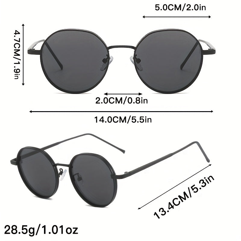 Round Metal Sunglasses Retro Anti Glare UV400