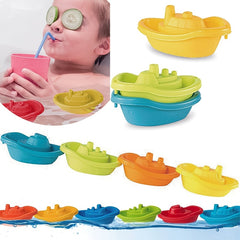 Stackable Boat Toys for Kids &ndash; Bath, Pool & Beach Toddler Water Toy Set