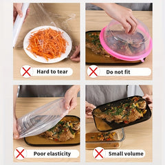 100pcs Reusable Food Wrap Storage Covers Bags Elastic Plate Silicone Lid Cover