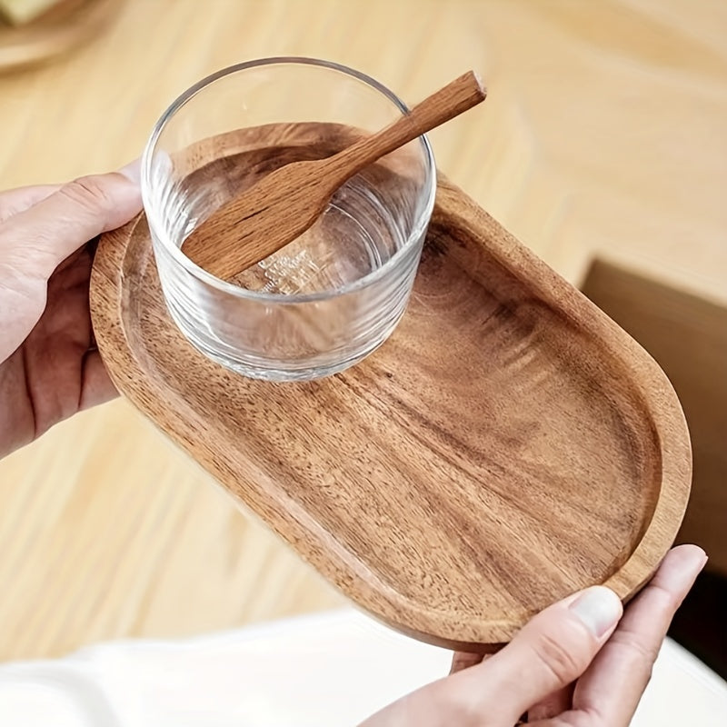 Japanese Style Wooden Rolling Tray Cup Coaster Home Decor Kitchen Accessories