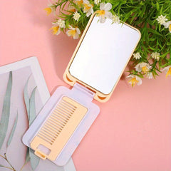 Mini Hair Brush With Mirror Folding Pocket Hair Brush Mini Comb