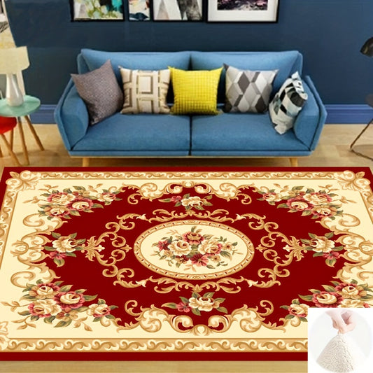 Boho Anti Fatigue Kitchen Rugs Red Vintage Absorbent Non Slip Rugs