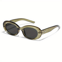 Y2K Oval Sunglasses Star Charm Anti Glare UV400