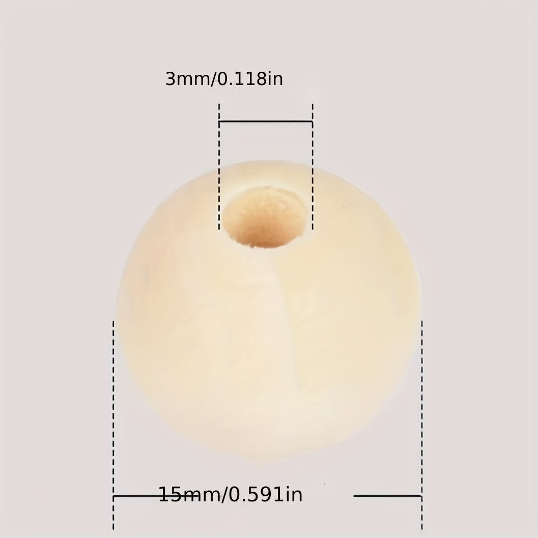 20PCS 15mm Round Wooden Beads DIY Crafts