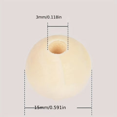 20PCS 15mm Round Wooden Beads DIY Crafts