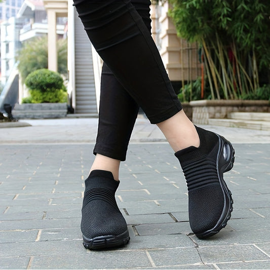 Women's Air Cushion Sock Shoes Comfortable Knit Low Top Slip On Walking Shoes