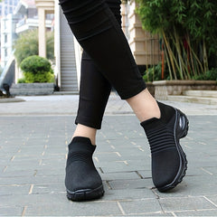 Women's Air Cushion Sock Shoes Comfortable Knit Low Top Slip On Walking Shoes