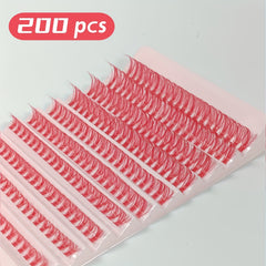 200pcs Pink DIY Eyelashes Extensions Natural Look False Eyelashes