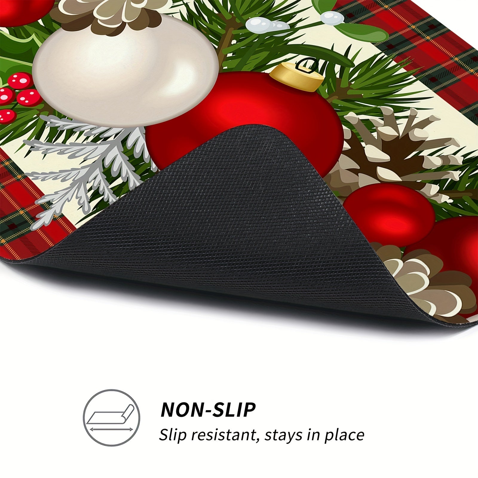 1pc Christmas Printed Stair Mats Non Slip Stair Tread Rugs Soft Machine Washable