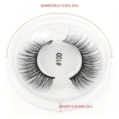 1Pair Natural Long False Eyelash Round Box 3D Eyelashes